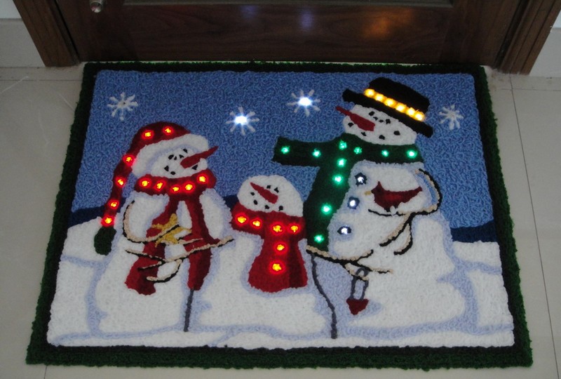 FY-002-F01圣诞雪人TRUFTING门垫地毯灯泡灯管 FY-002-F01便宜的圣诞雪人TRUFTING门垫地毯灯泡灯管 地毯光照范围