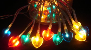 FY-03A-030 LED圣诞心脏灯球泡灯串链 FY-03A-030 LED便宜的圣诞心脏灯球泡灯串链 LED灯串与成套装备